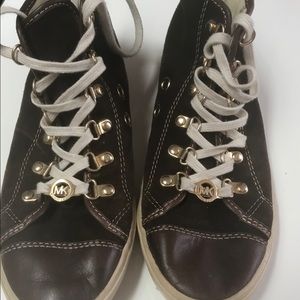 Michael Kors brown suede sneakers.